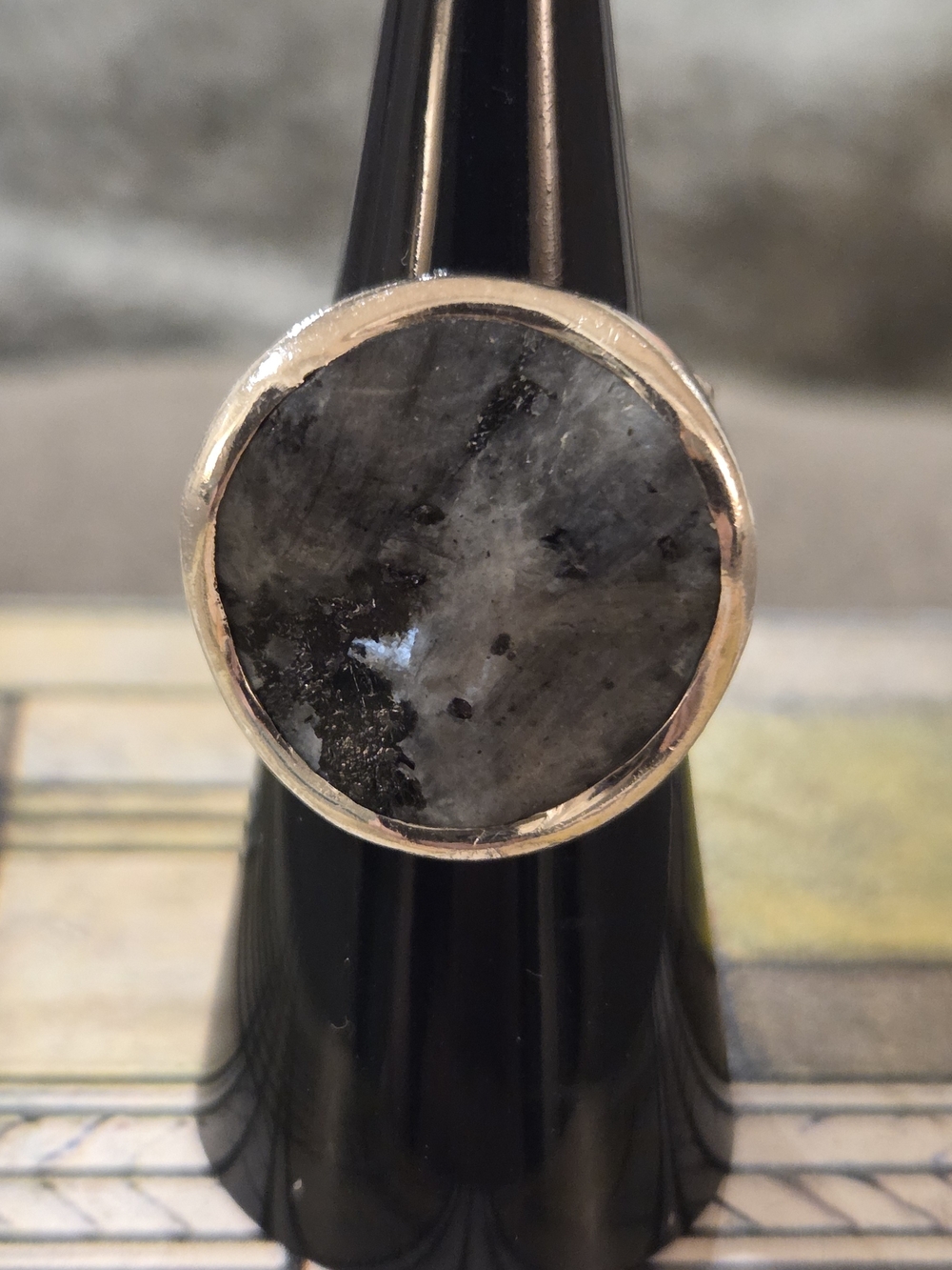 Silpada Gray Feldspar Round Sterling Silver Ring